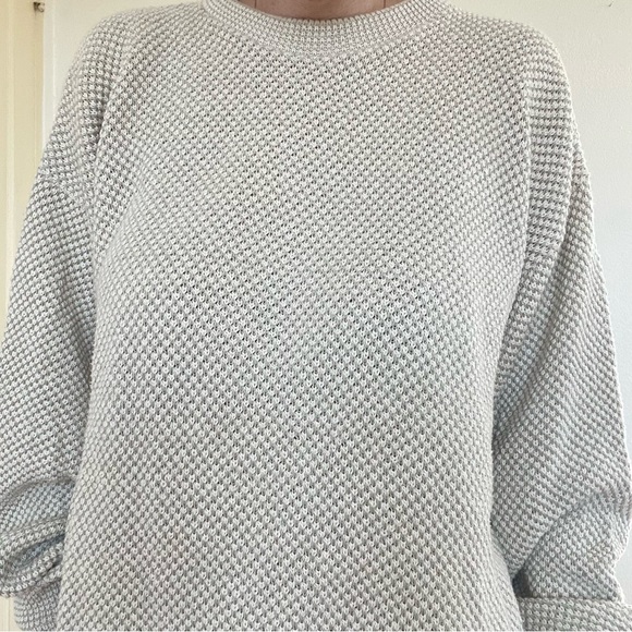 Field & Stream Vintage 100% Cotton Light Beige Textured Crewneck Sweater - Picture 7 of 9